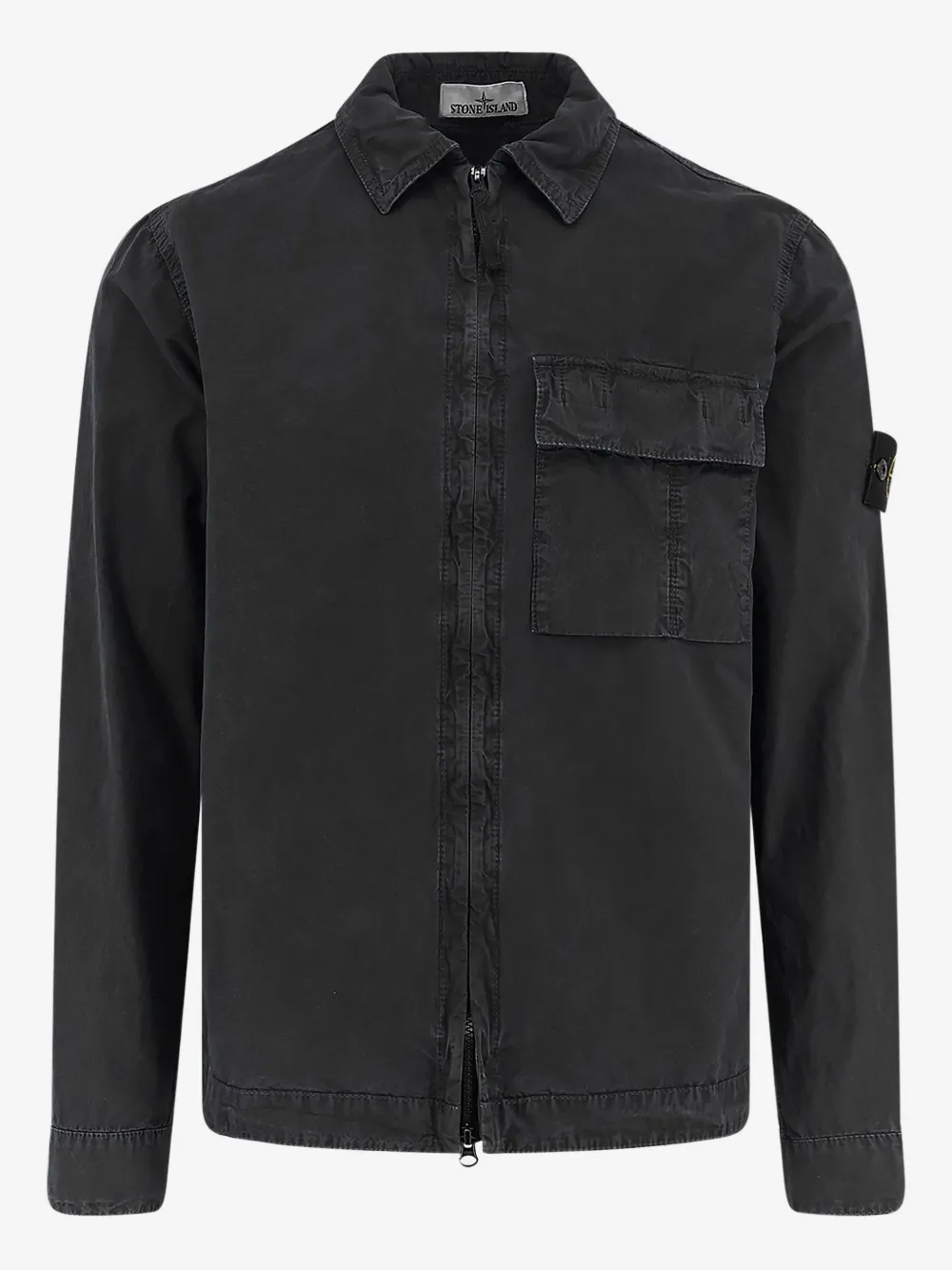 Stone Island рубашка с карманом и нашивкой-логотипом | серый | Image 1