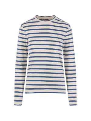 JIL SANDER+ ストライプ 長袖 Tシャツ Jil Sander ストライプ Tシャツ | ホワイト | FARFETCH JP