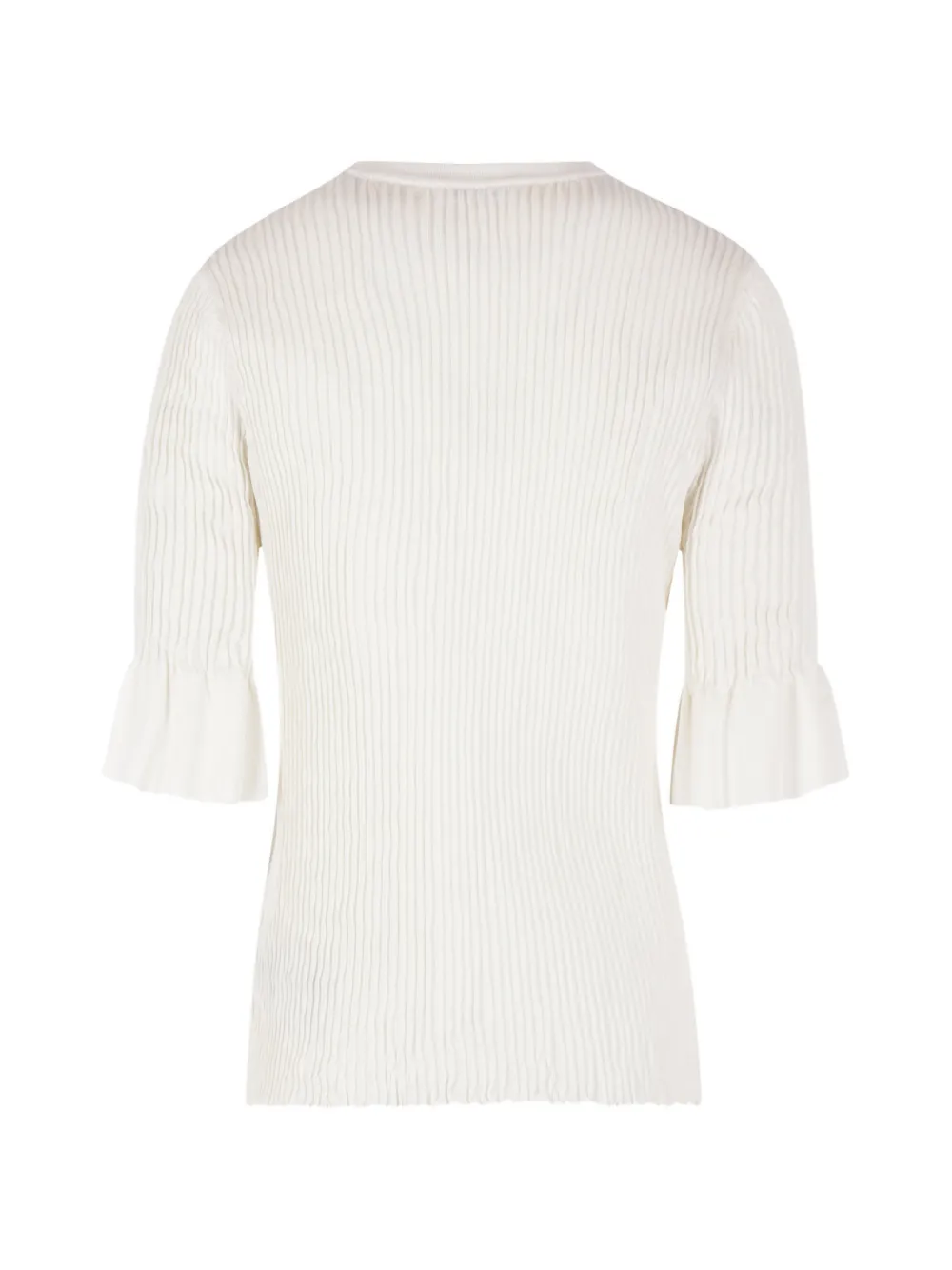  Jil Sander Ruffled Ribbed Top - White 