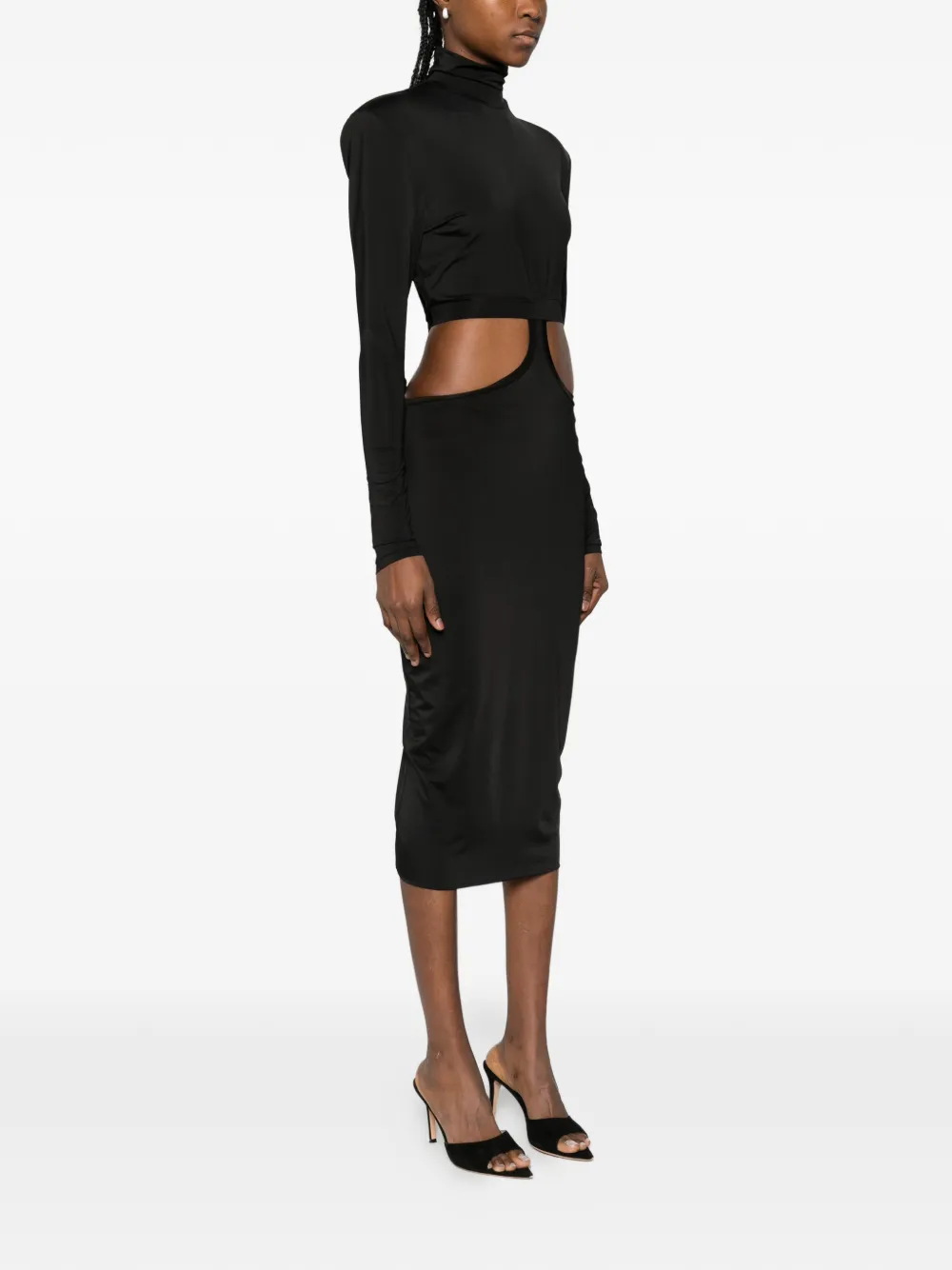  Mitiliane Couture Cut-out Zip-fastening Midi Dress - Black 
