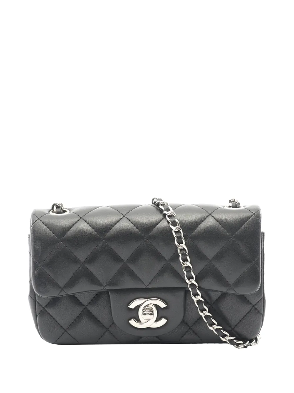 CHANEL Pre-Owned 2012 Extra Mini Rectangular Classic Lambskin Single Flap crossbody bag - Nero