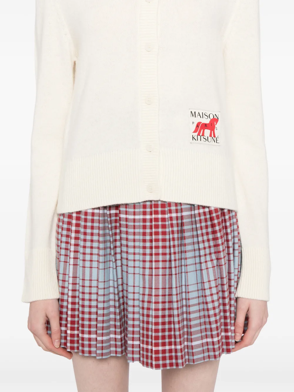 Maison Kitsuné Vest met logopatch Beige