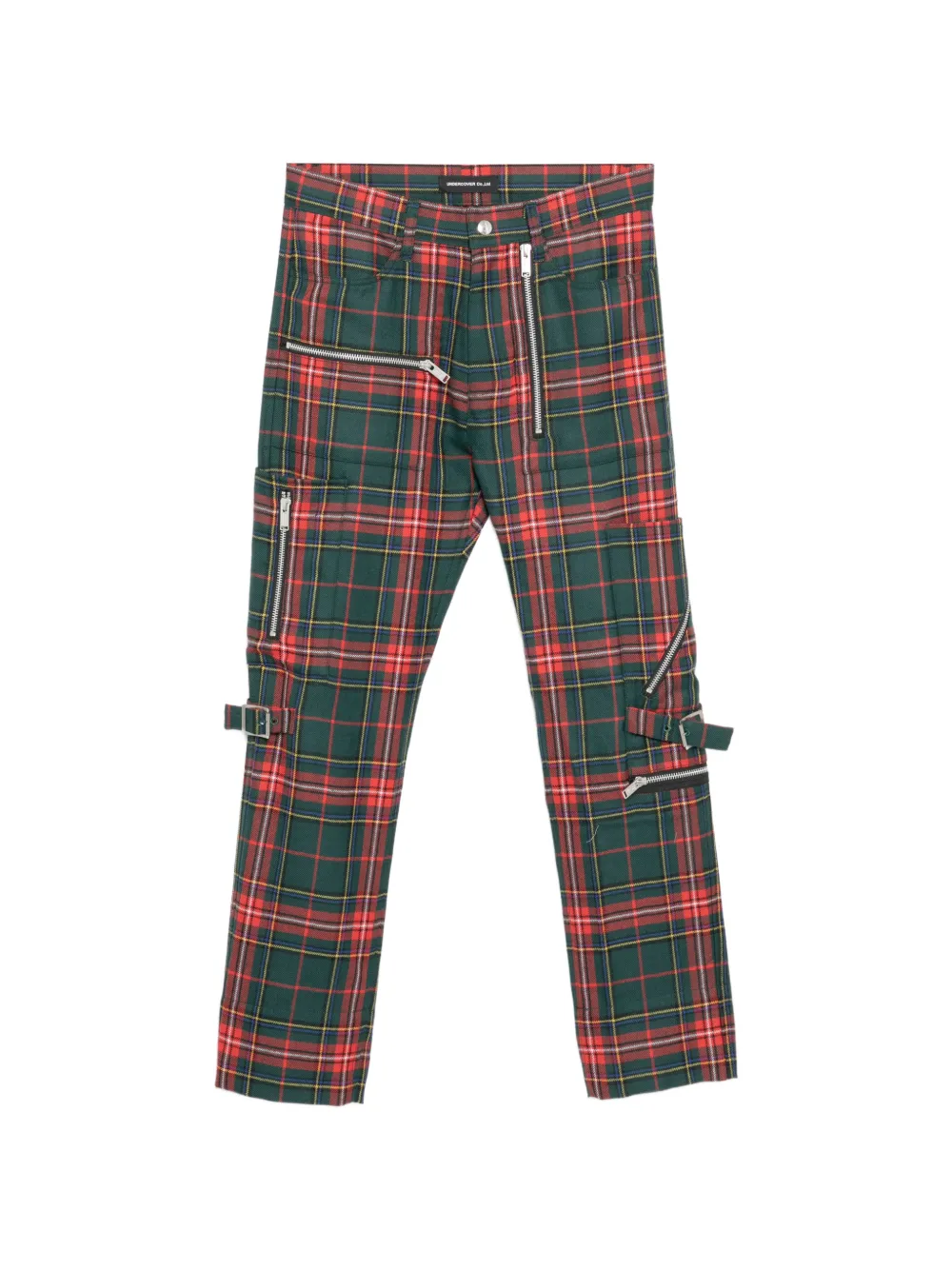 Undercover Pantaloni con motivo tartan - Verde