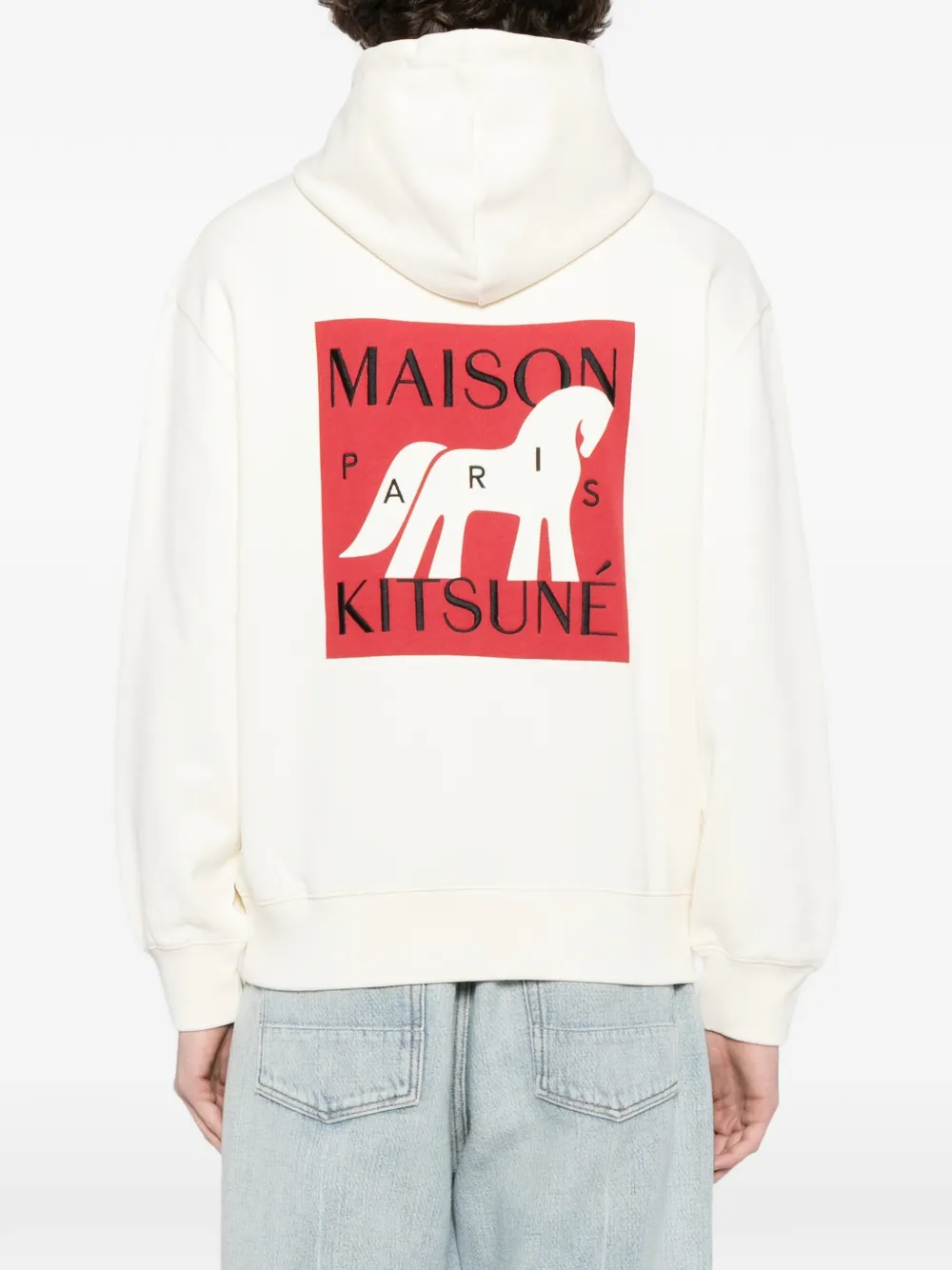 Maison Kitsuné Hoodie met logoprint Beige