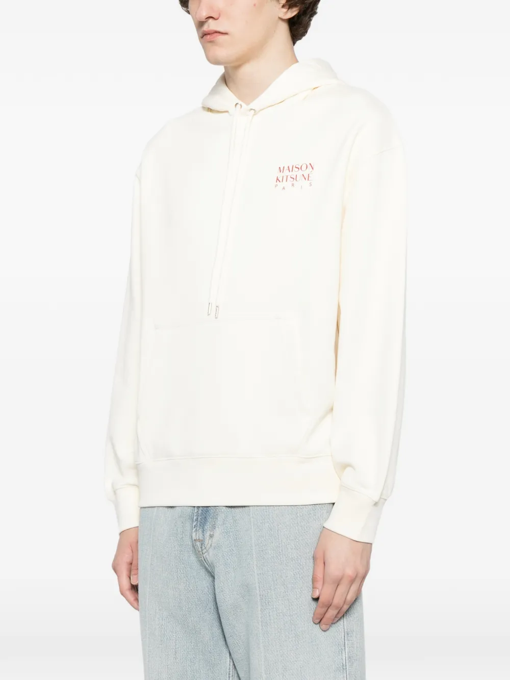 Maison Kitsuné Hoodie met logoprint Beige