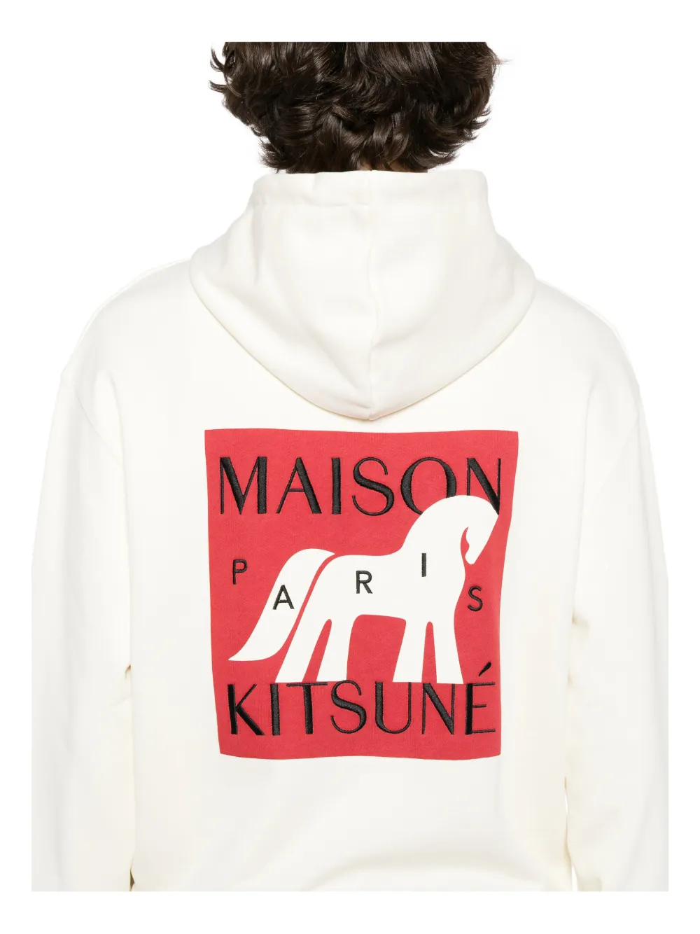 Maison Kitsuné Hoodie met logoprint Beige
