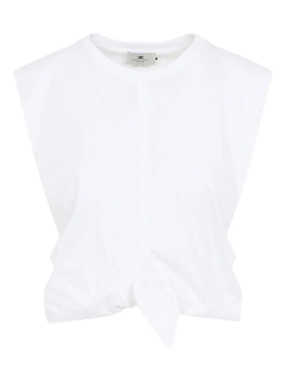 Elisabetta Franchi knot-detail T-shirt - Bianco