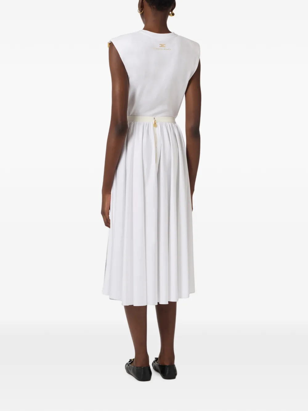 Elisabetta Franchi T-shirt met geknoopt detail Wit