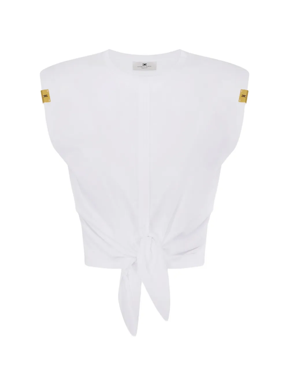 Elisabetta Franchi T-shirt met geknoopt detail Wit