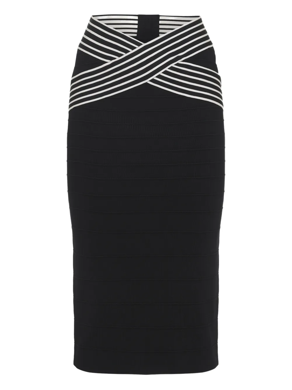 Elisabetta Franchi striped midi skirt | negro | Image 1