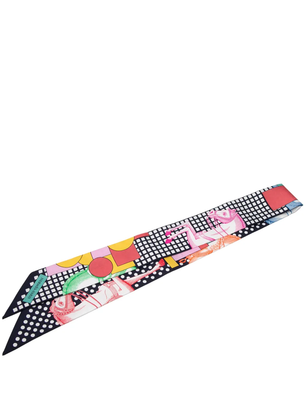 Hermès Pre-Owned 2000-2025 Cavalier en Formes Silk Twilly Scarf scarves - Nero