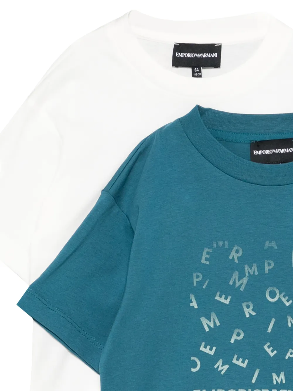 Emporio Armani Kids Drie T-shirts met logo Zwart