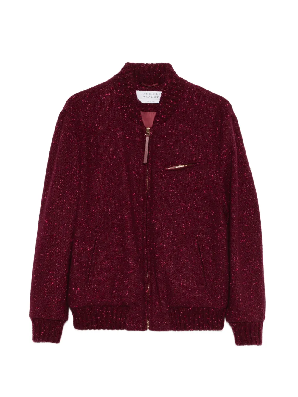 Gabriela Hearst Winslow zip bomber jacket - Rosso