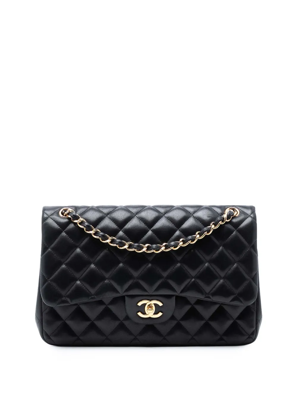 CHANEL Pre-Owned 2011 Jumbo Classic Lambskin Double Flap shoulder bag - Nero