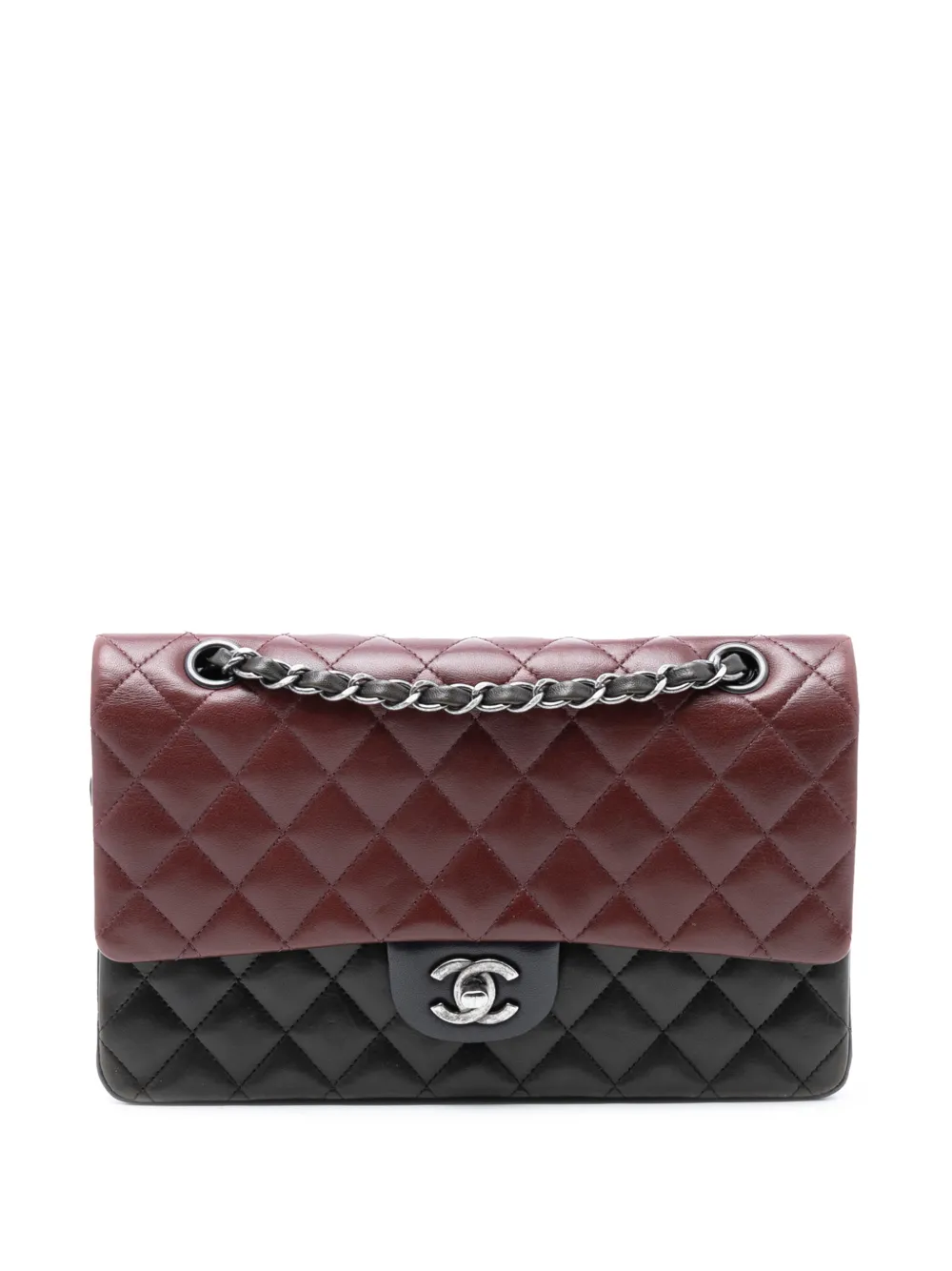 CHANEL Pre-Owned 2013-2014 Medium Classic Tricolor Lambskin Double Flap shoulder bag - Nero