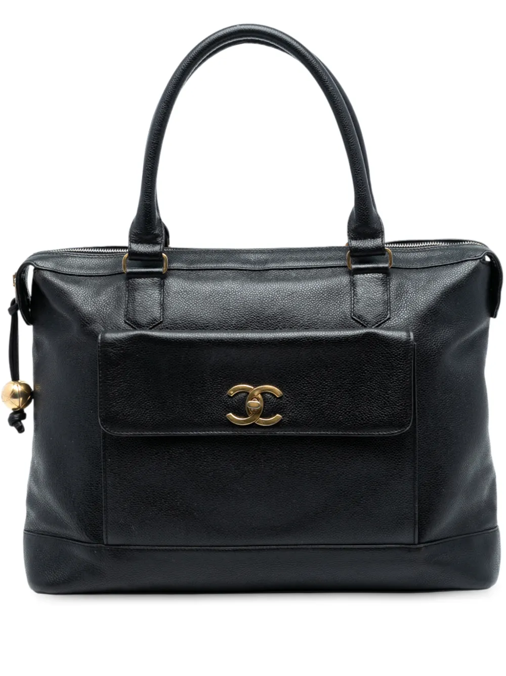 CHANEL Pre-Owned 1994-1996 CC Caviar Front Pocket tote bag - Nero