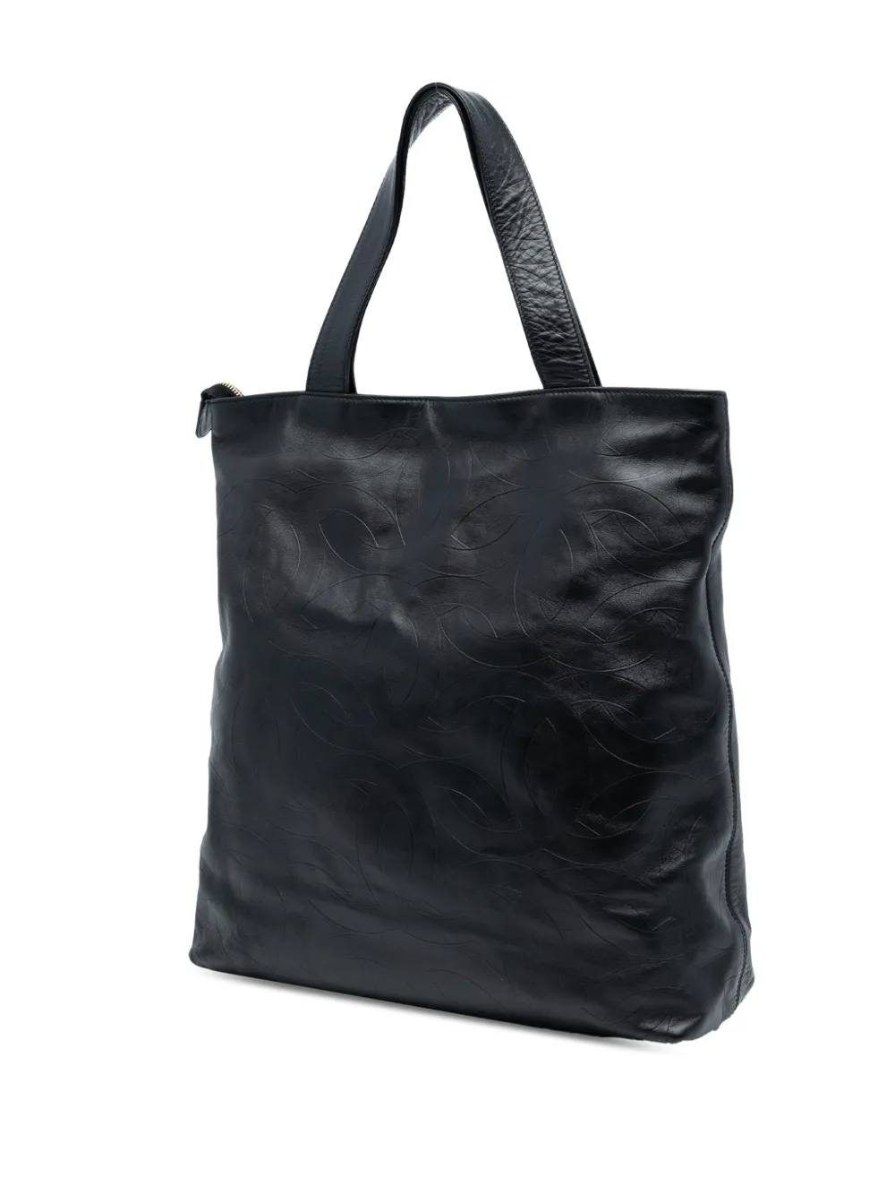 2000-2002 Cc Embossed Leather Tote Bag