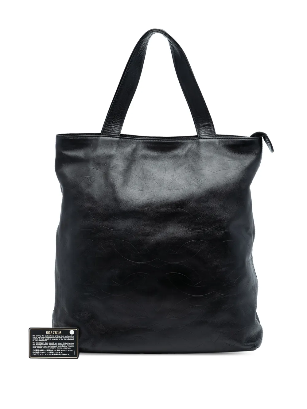 2000-2002 Cc Embossed Leather Tote Bag