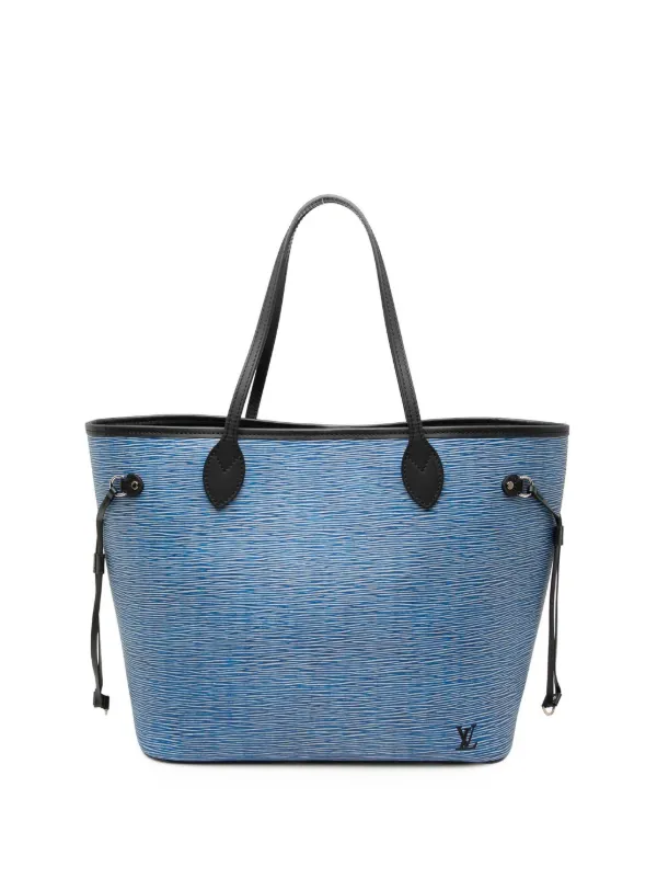 Louis Vuitton Pre-owned 2017 Epi Denim Neverfull MM Tote Bag in Black