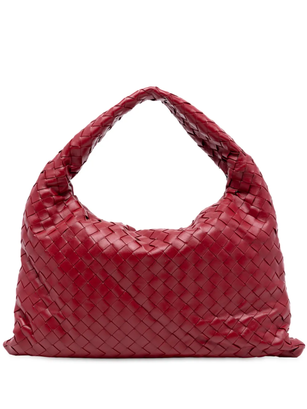Bottega Veneta Pre-Owned 2012-2025 Small Calfskin Intrecciato Hop hobo bag - Rosso