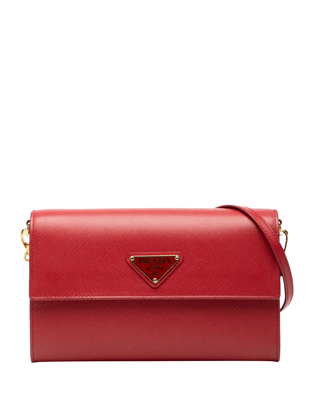 Prada Pre-Owned 2013-2025 Saffiano Wallet on Strap crossbody bag - Red