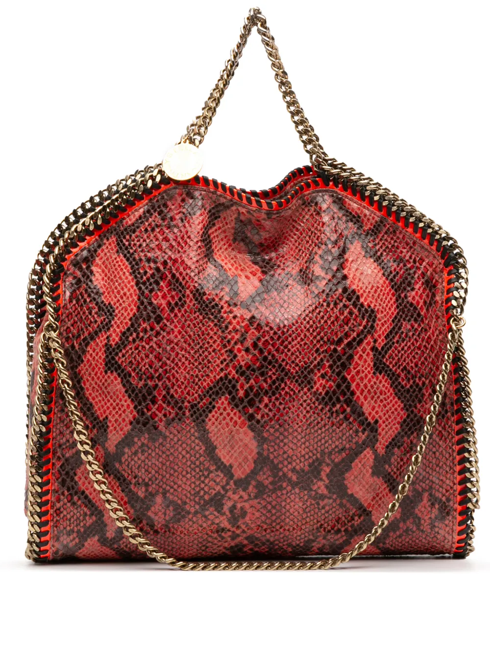Stella McCartney Pre-Owned 2009-2025 Faux Snakeskin Falabella Fold Over satchel - Arancione