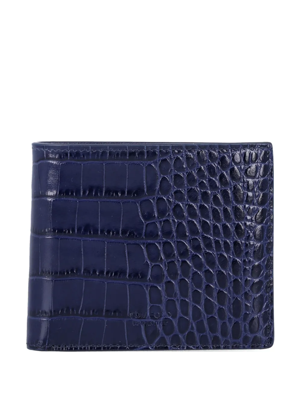 TOM FORD crocodile-effect bifold wallet | Blue | Image 1