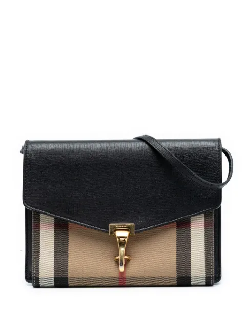 Burberry Pre-Owned 2000-2017 Small Leather and House Check Canvas Derby Macken crossbody bag