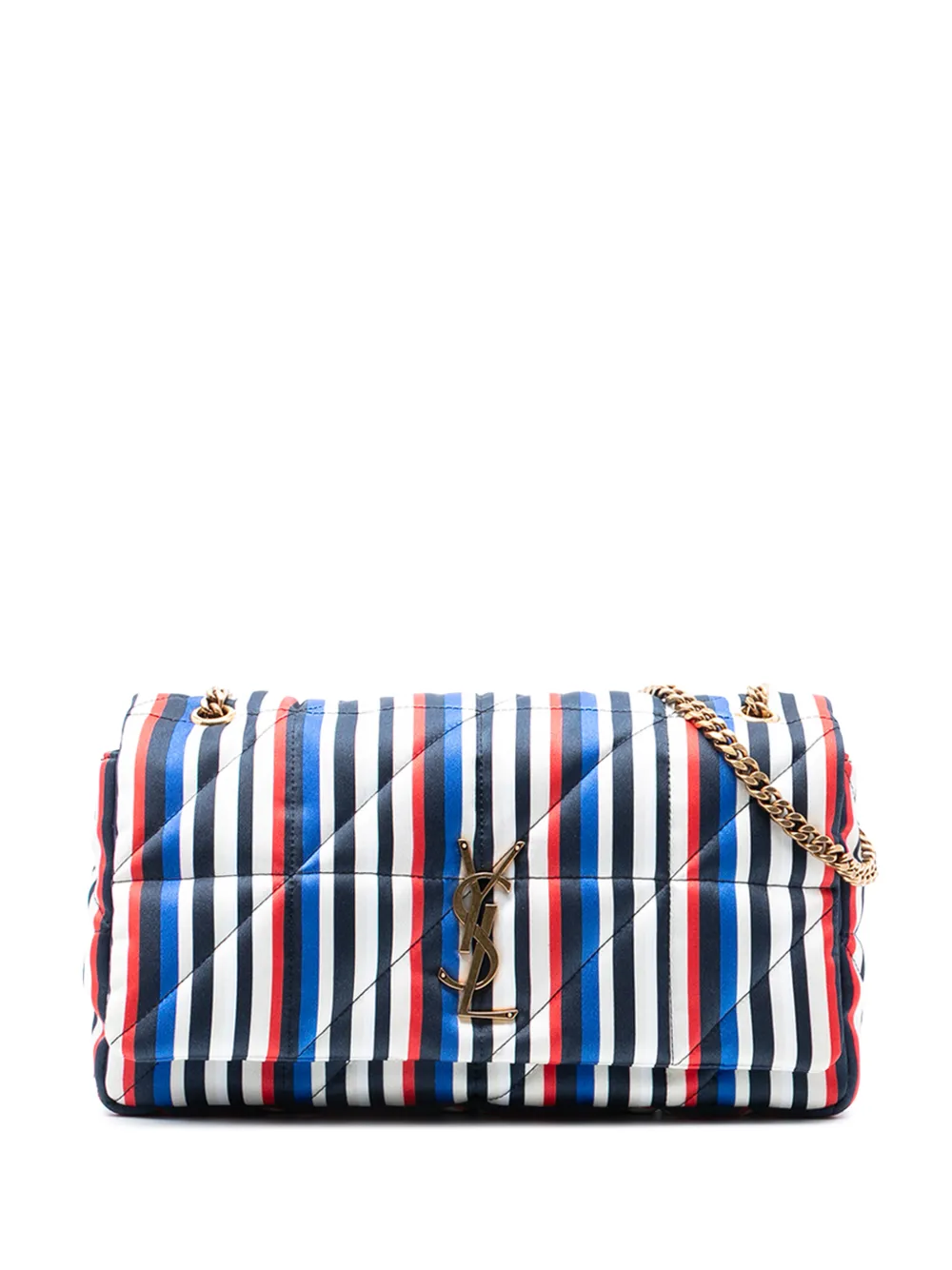 Saint Laurent Pre-Owned 2022 Medium Quilted Silk Carre Patchwork Jamie shoulder bag - Bianco