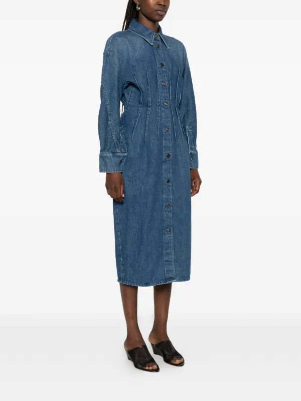 givenchy blue dress Belted pleated-waist Midi | expressing refined elegance in