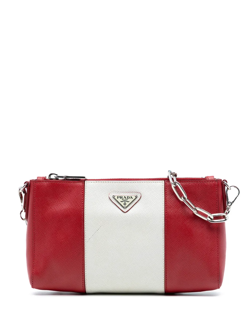 Prada Pre-Owned 2000-2013 Bicolor Saffiano Lux crossbody bag - Rosso