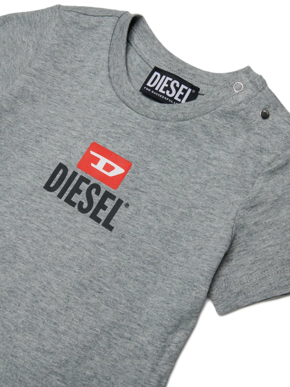 Diesel Kids T-shirt en shorts met logoprint Grijs