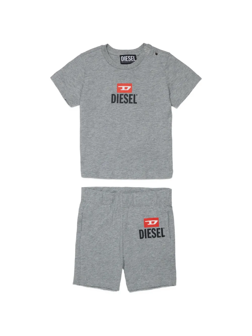 Diesel Kids logo-print T-shirt and shorts set - Grey