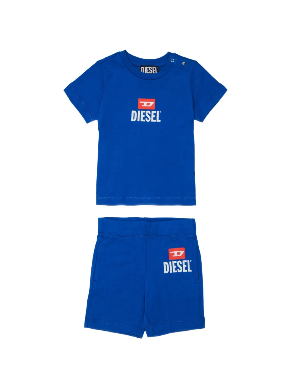 Diesel Kids logo-print T-shirt and shorts set - Blue