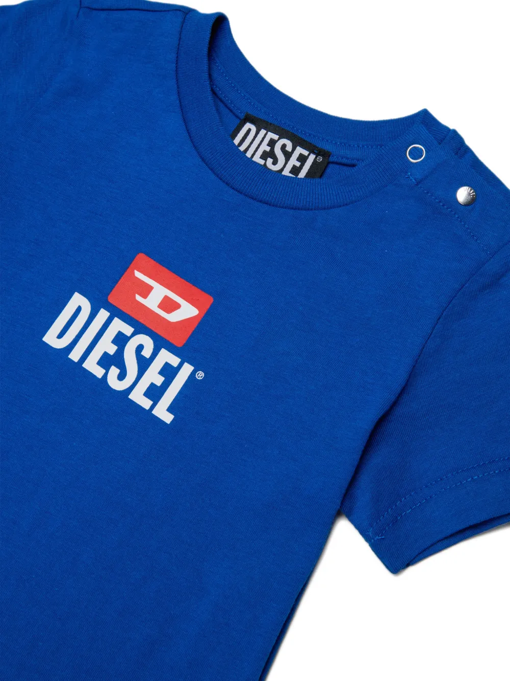 Diesel Kids T-shirt en shorts met logoprint Blauw