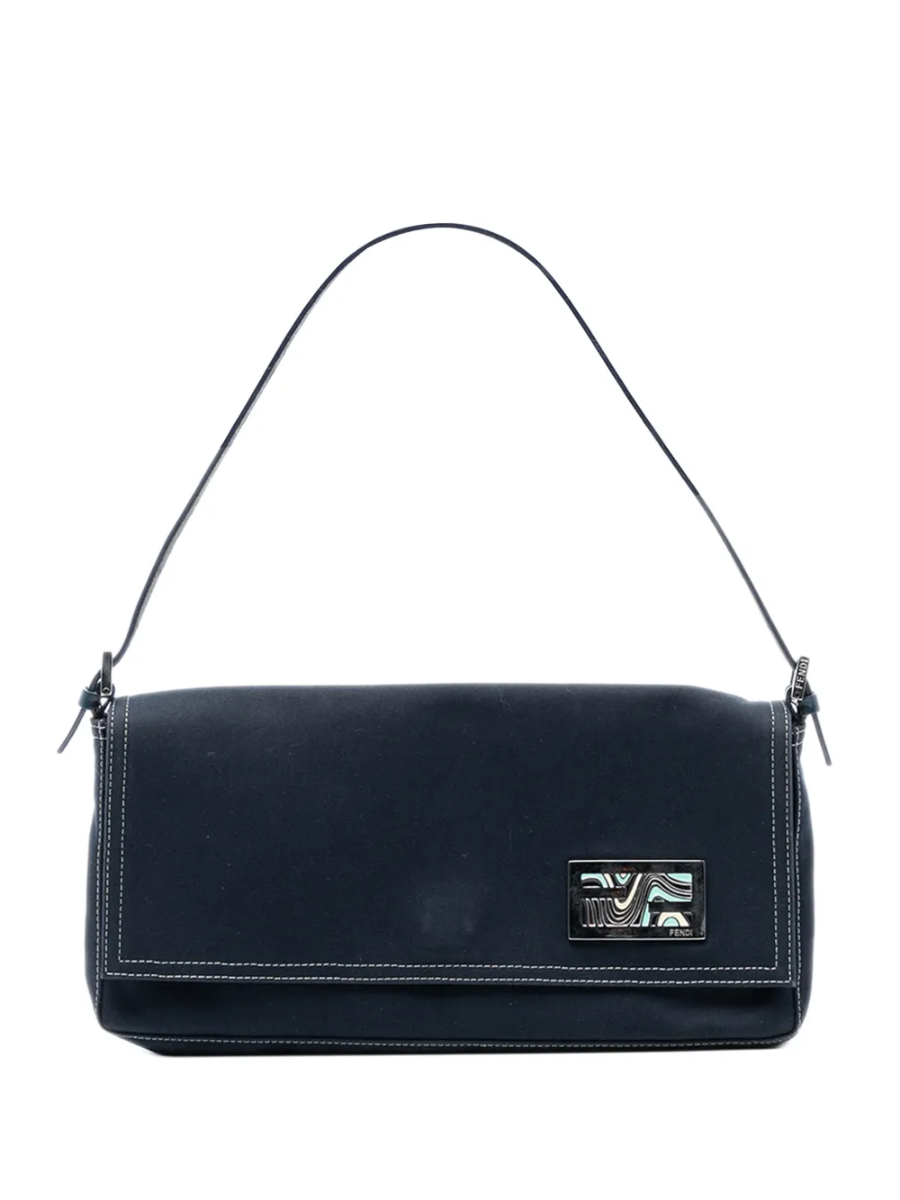 Fendi Pre-Owned 20th Century Canvas FF Marble Baguette shoulder bag - Blu