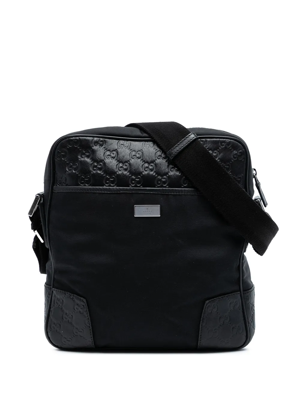 Gucci Pre-Owned 2016-2025 Guccissima Trimmed Nylon crossbody bag - Nero