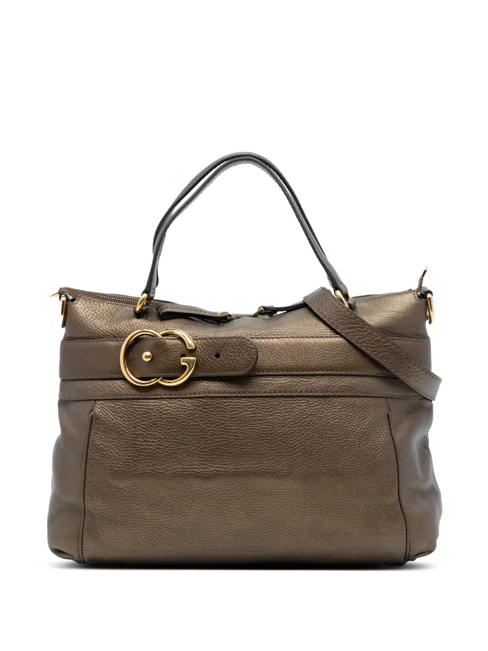 Gucci Pre-Owned 2016-2025 Medium Leather Ride Top Handle Bag satchel - Marrone