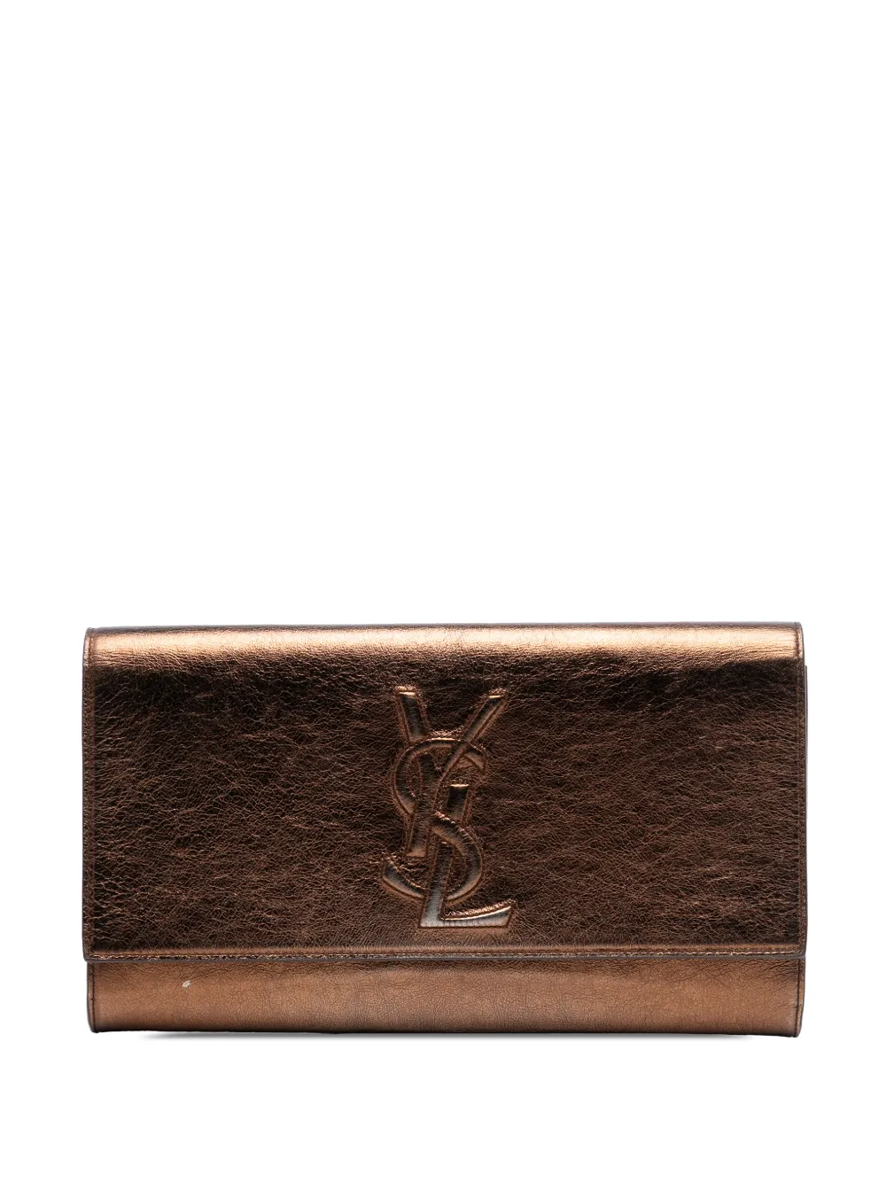 Saint Laurent Pre-Owned 2000-2012 Large Metallic Leather Belle de Jour clutch bag - Brown