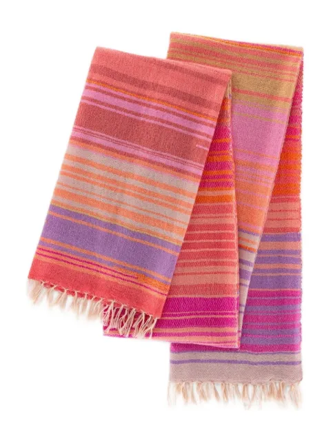 MOULETA striped fringed scarf