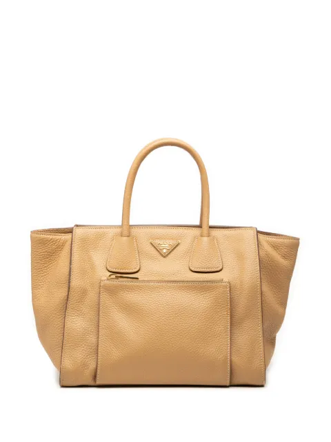 Prada Pre-Owned 2000-2025 Vitello Daino Front Pocket Open Convertible Tote satchel