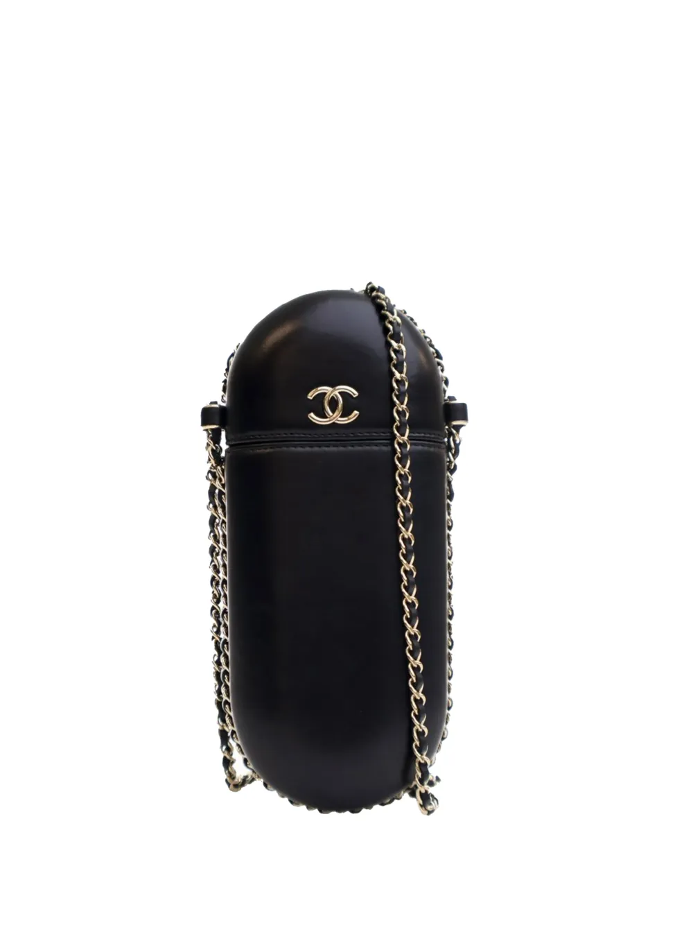 CHANEL Pre-Owned 2015-2016 CC Lambskin Chain Around Phone Holder crossbody bag - Nero