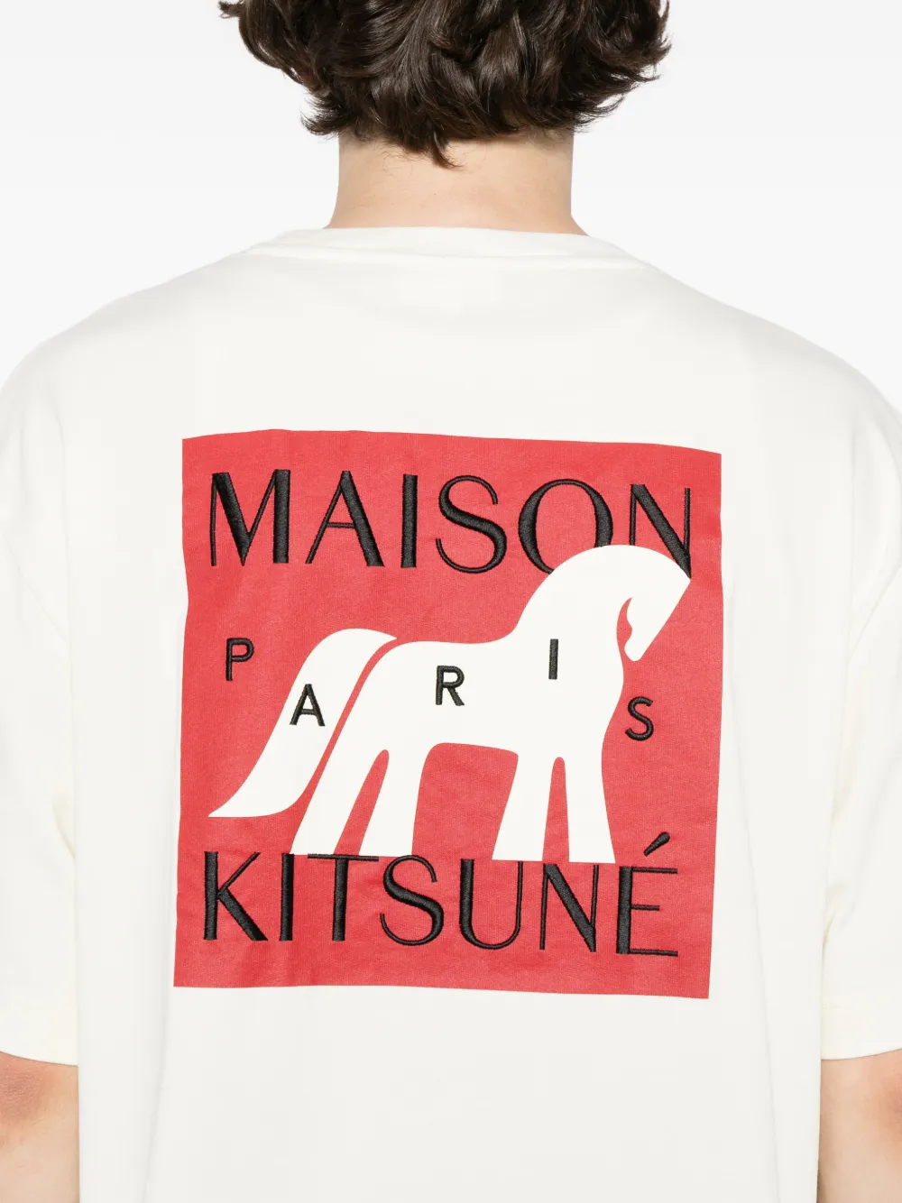 Maison Kitsuné T-shirt met logoprint Beige