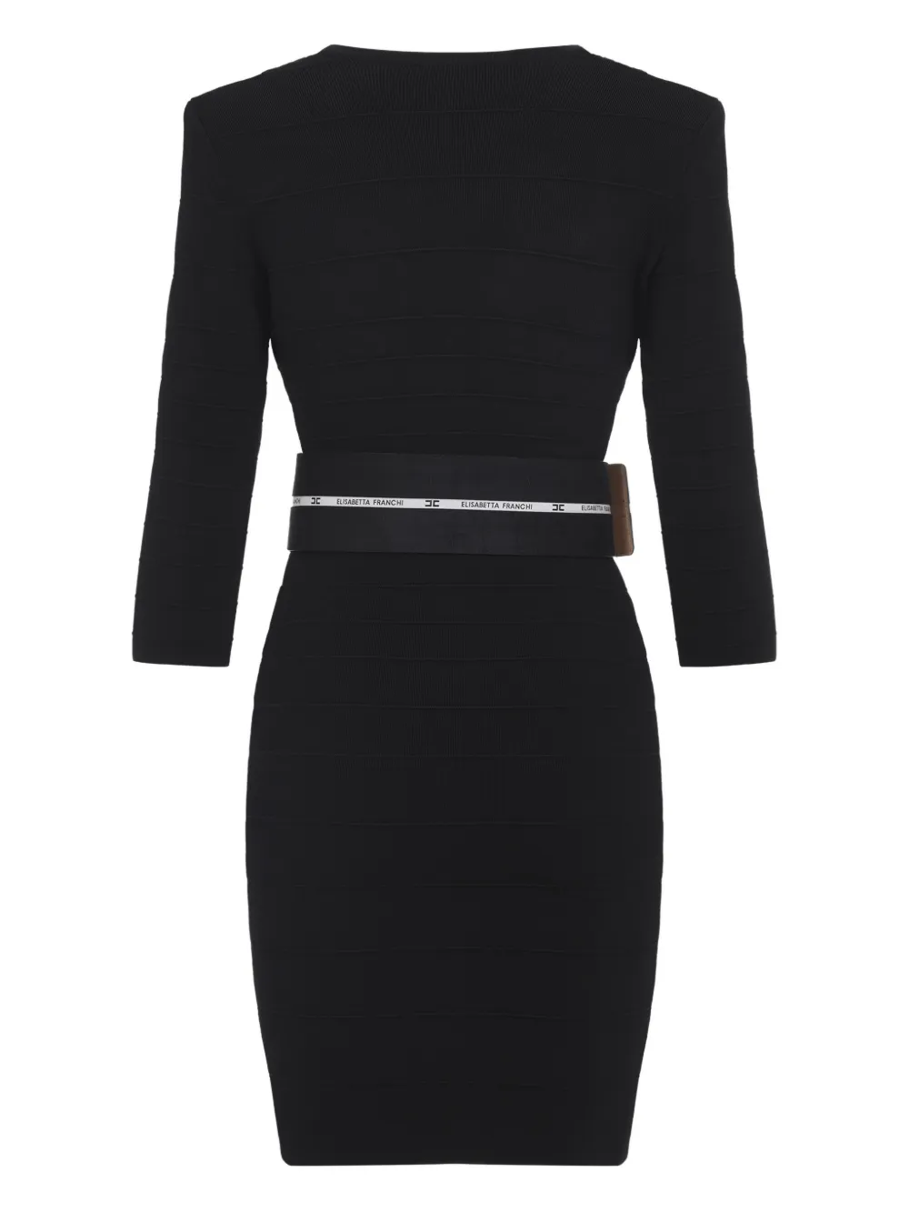 Elisabetta Franchi striped belted mini dress - Zwart