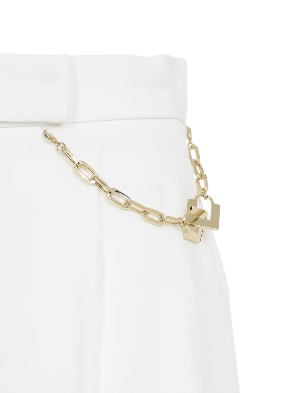 Elisabetta Franchi Shorts van gabardine stof met verfraaid logo Beige