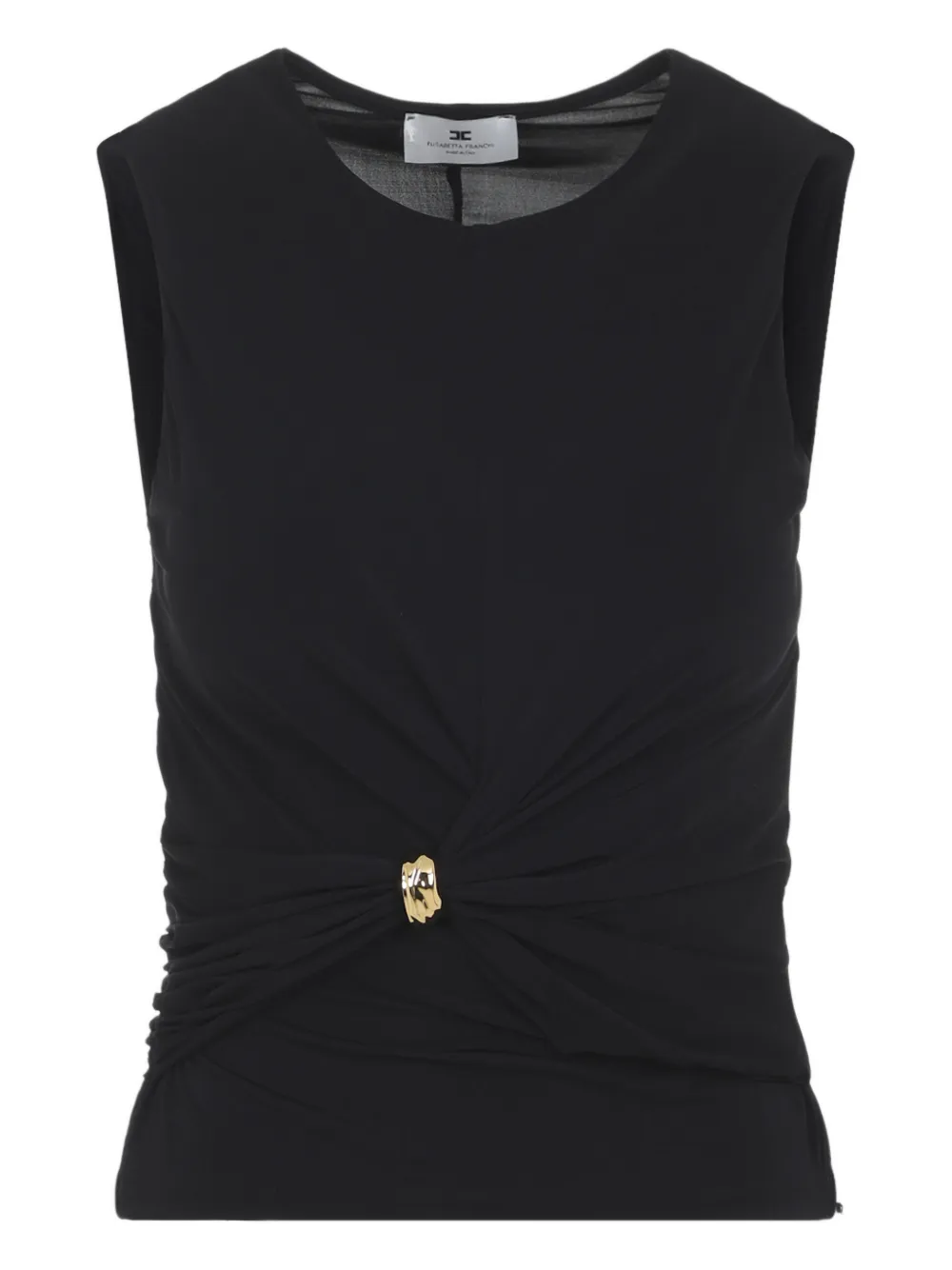 Elisabetta Franchi knot-detail ruched top - Nero