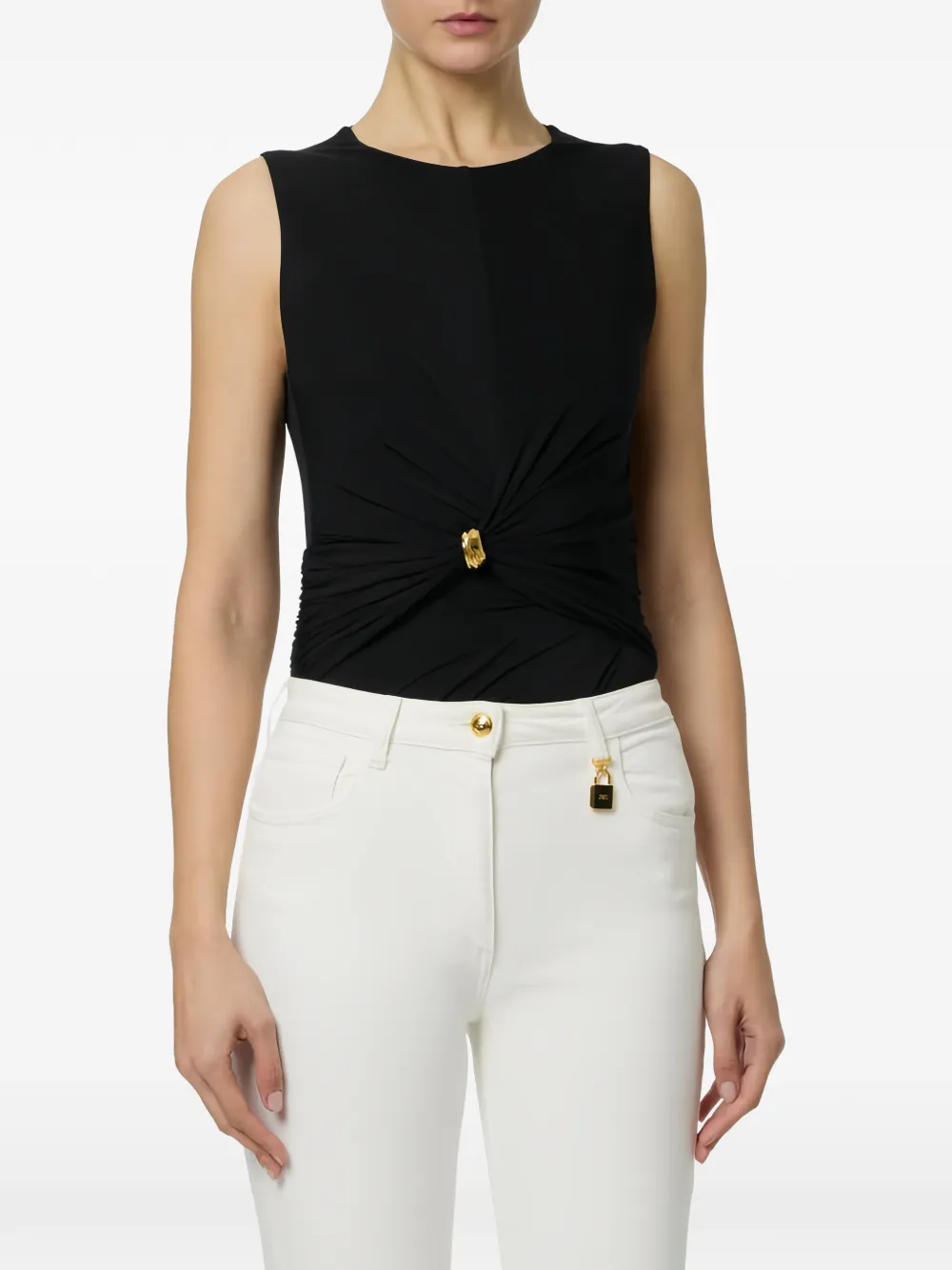 Elisabetta Franchi Jersey top met juwelen detail Zwart