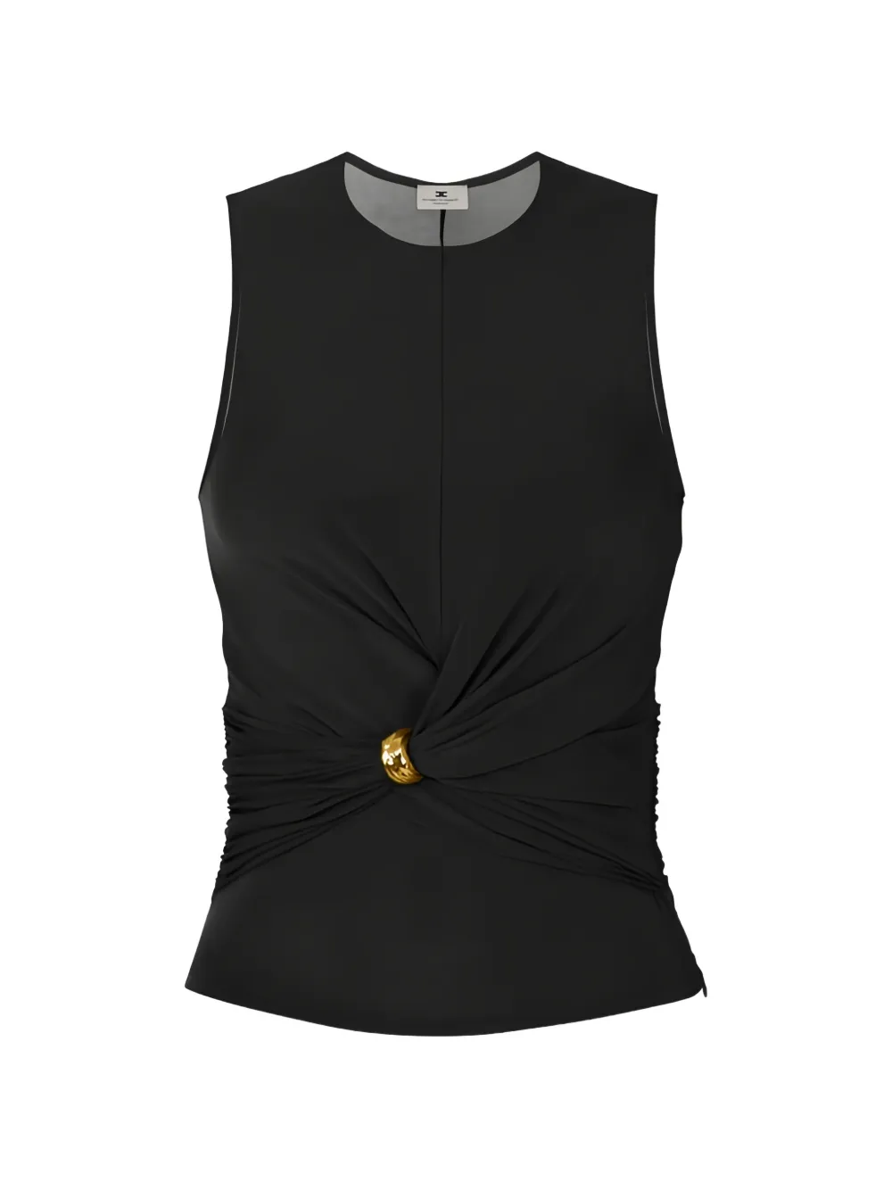 Elisabetta Franchi knot-detail ruched top - Nero