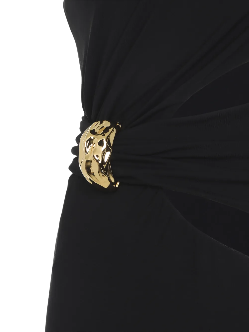 Elisabetta Franchi Asymmetrische maxi-jurk met uitgesneden detail Zwart