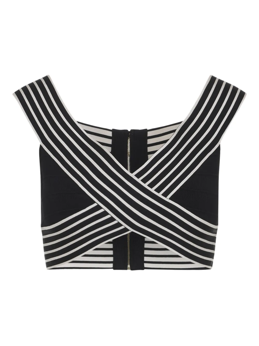 Elisabetta Franchi striped zip-fastening top - Nero